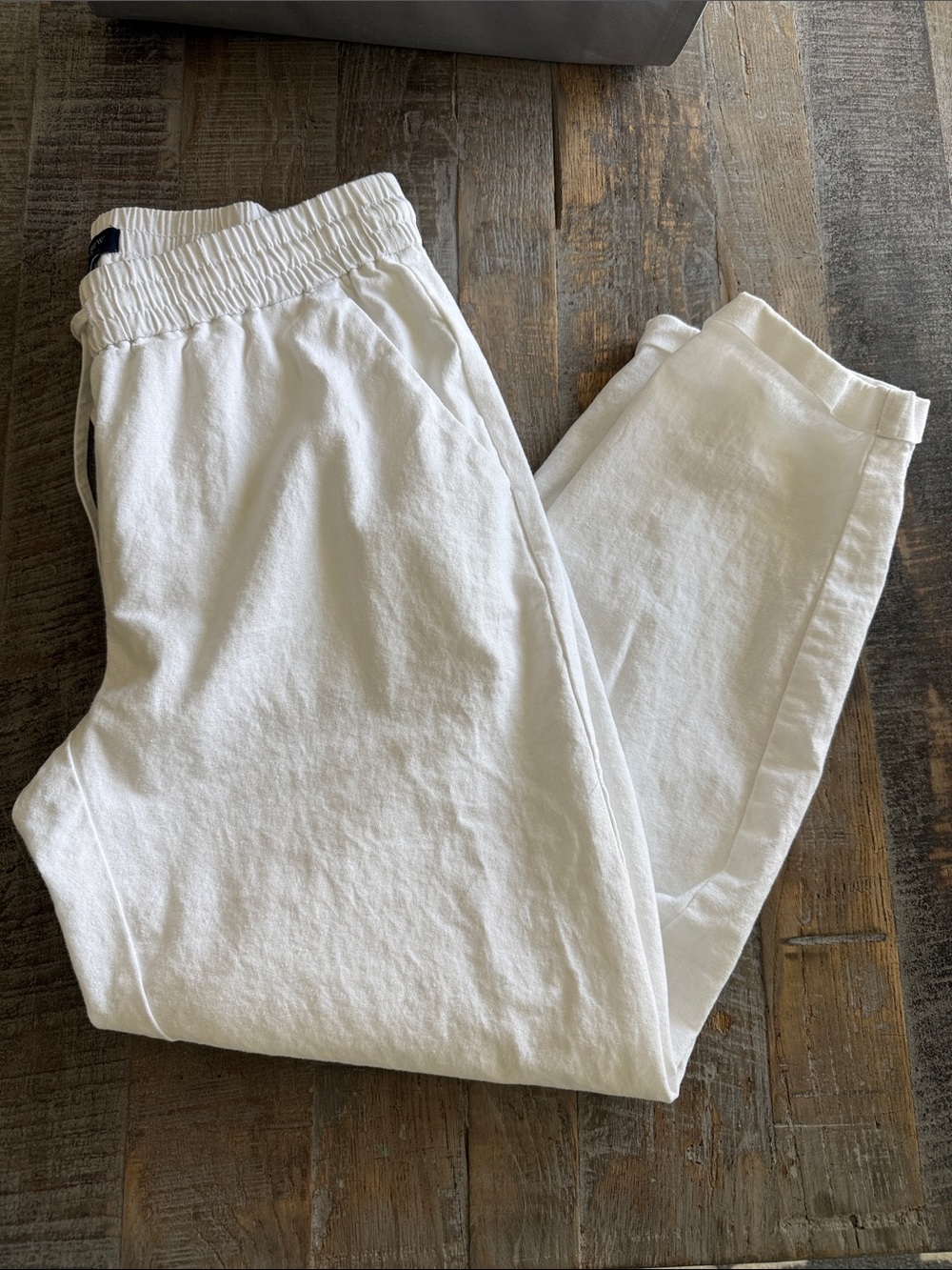 J Crew Factory Linen-Cotton Drawstring Pant White Size 4